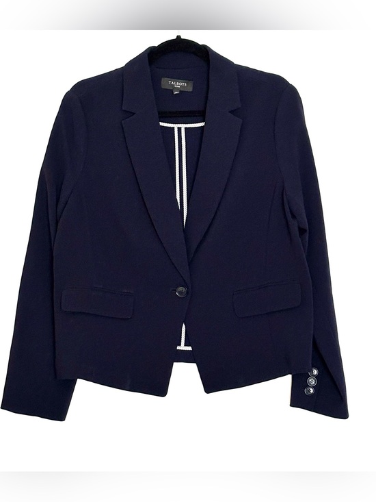 Talbots Jackets & Blazers - Talbots Petite Navy Blue Single-Button Blazer Size 14P